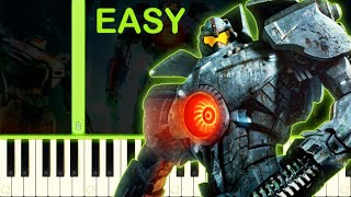 PACIFIC RIM THEME  EASY Piano Tutorial [upl. by Ahsienel961]