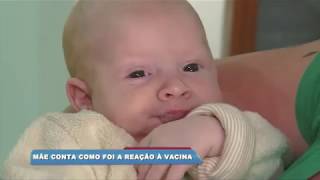 Mãe relata como foi a reação de bebe após receber vacina [upl. by Worrad]