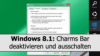 Windows 81 Charms Bar und Seitenleiste abschalten und deaktivieren [upl. by Sidon]