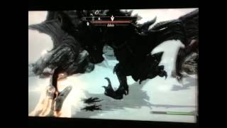 Skyrim Glitch  Alduin Freezes [upl. by Anuahsal]