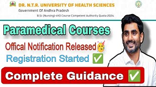 Bsc Mlt amp Bpt Paramedical Counselling  Offical Notification🥳  Released  Complete details  NTRUHS [upl. by Xuaeb]