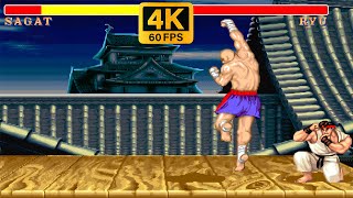 SAGAT ➤ Street Fighter II Champion Edition ➤ Hardest ➤ 4K 60 FPS [upl. by Steinberg127]