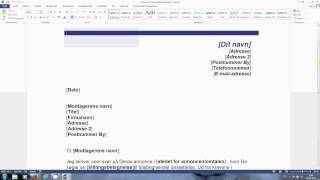 Jobansøgning Eksempel med Words gratis skabeloner [upl. by Beuthel]