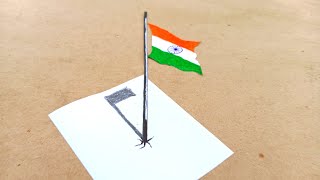 How To Make 3D Indian Flag 🇮🇳  ON Pepar [upl. by Domini]