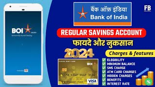 Bank of India Regular Savings Account Charges amp features  Boi Atm Card Charges  full review [upl. by Marchal522]