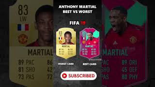 ANTHONY MARTIAL BEST VS WORST CARD IN EVERY FIFA 1025 eafcmartial manchesterunited france [upl. by Anomis]