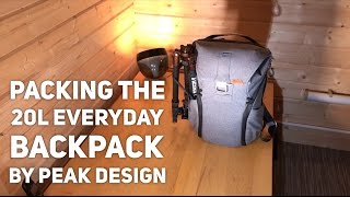 Packing the Peak Design Everyday Backpack 20L Camera Battery Grip 4 lenses etc Review [upl. by Leatrice]