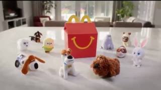 4 The Secret Life of Pets Movie McDonalds Happy Meal Toys Commercials  Kids Toys Play Set 2016 [upl. by Oinotnaesoj926]