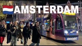 🇳🇱Discovering Central Amsterdam After Dark  Amsterdam Walking Tour 4K 🌙✨ [upl. by Elohcin]