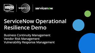 ServiceNow Operational Resilience Demo [upl. by Haronid]