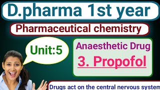 pharmaceutical chemistry  Unit5  Anaesthetic drug Propofol [upl. by Dall504]