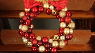 How to make a Christmas Wreath  Christmas Bauble Ornament Decoration [upl. by Berkley]