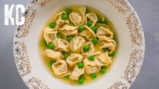 Tortellini In Brodo  Homemade Tortellini Recipe [upl. by Aivatnahs780]