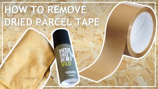 How to Remove Dried Brown Parcel Sticky Tape Residue Glue Sellotape Gum [upl. by Haldis]