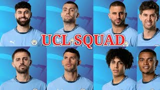 MAN CITY SQUAD LIST FOR UCL TOMORROW 🔥 [upl. by Pegeen145]