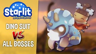 STARLIT ADVENTURES – DINO SUIT VS ALL BOSSES [upl. by Lalib]