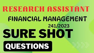 KERALA PSCRESEARCH ASSISTANTFINANCIAL MANAGEMENTCOMMERCECAT 2412023 [upl. by Karin]