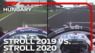 Lance Strolls Qualifying Laps 2019 and 2020 Compared  2020 Hungarian Grand Prix [upl. by Orion]