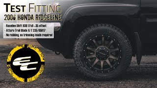 Test Fitting  2006 Honda Ridgeline w 17quot Raceline Shifts amp 29quot Atturo Trail Blade XTs [upl. by Anihsak]