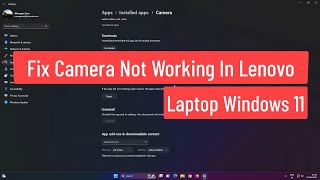 Fix Camera Not Working in Lenovo Laptop Windows 11 [upl. by Cindie]