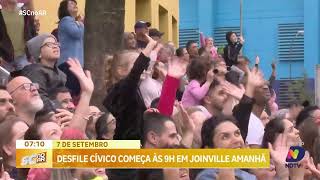 Desfile CívicoMilitar começa ás 9h em Joinville [upl. by Nilauqcaj86]