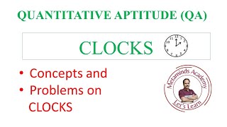 PROBLEMS ON CLOCKS  Quantitative Aptitude  Problems Solved [upl. by Devan295]