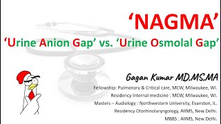 NAGMA  Urine osmolal gap vs Urine anion gap [upl. by Akina]