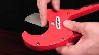 Superior Tool OneHanded 2quot PVC Ratcheting Cutter [upl. by Yrallam]