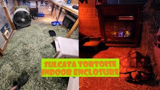 my sulcata tortoise indoor enclosure tour [upl. by Nrehtac]