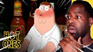 AS20 Reacts First We Feast FT Peter Griffin  Bares It All While Eating Spicy Wings on Hot Ones [upl. by Warder]