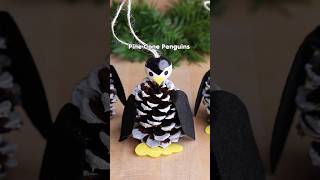 Penguin Pine Cone Ornaments 🌲🐧 christmascrafts [upl. by Montague701]