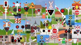 【踏切アニメ】世界のふみきりがいろんな場所でカンカン2😂😂😂Railroad crossings of the world on various places [upl. by How]