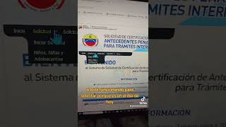 Ya abre la página de antecedentes penales en Venezuela 🙏💯 short [upl. by Anined]