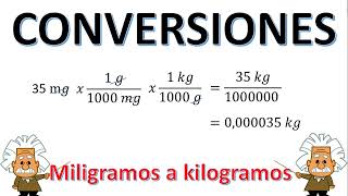 CONVERSIONES DE MILIGRAMOS A KILOGRAMOS mg a kg [upl. by Ahsinod]