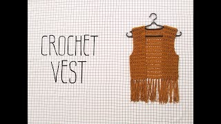 CROCHET VEST BOHO STYLE  Hướng dẫn móc áo khoác gile tua rua [upl. by Verity408]