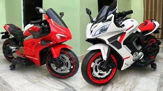 RC R9 Bike Vs RC Ducati V4 Bike Unboxing amp Testing  Ride on Super Bike  Shamshad Maker🔥🔥 [upl. by Weatherley404]