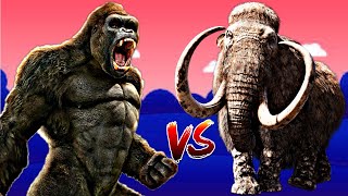 Kong vs Woolly mammoth Fight With SHINCHAN vs CHOP Epic Battle [upl. by Inami]