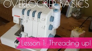 Overlocker Basics  Lesson 1  How to thread up your OverlockerSerger [upl. by Edwin980]