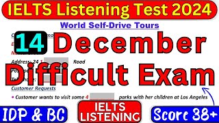 Very Hard Test 14 DECEMBER 2024 IELTS LISTENING TEST WITH ANSWERS  IELTS  IDP amp BC [upl. by Bedell]