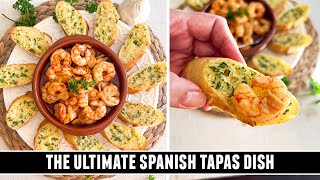 Spanish Garlic Shrimp  Garlic Toast  The PERFECT Tapas Night In [upl. by Yhtir]