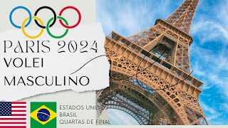 EUA X BRASIL VOLEI MASCULINO OLIMPIADAS AO VIVO olimpiadas2024 paris2024 [upl. by Laktasic12]