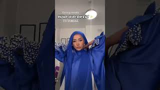 Eid hijab Tutorial with earrings [upl. by Ferwerda]