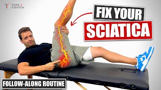 FAST Sciatic Nerve Pain Relief FollowAlong Exercise Routine [upl. by Sirronal]