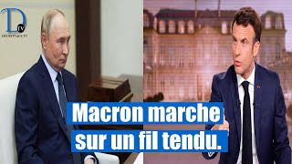 Lironie de Macron  frapper la Russie puis appeler Poutine à calmer le jeu [upl. by Hodges]