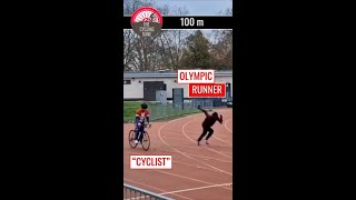 100m SPRINT Olympic Runner vs Cyclist [upl. by Nava]