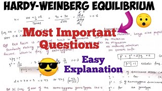 Hardy Weinberg Equilibrium  Practice most important questions🤩 [upl. by Cyprus]