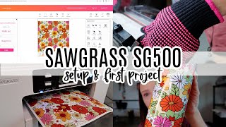 SAWGRASS SG500 SUBLIMATION PRINTER  Unboxing Setup and First Print [upl. by Eddina]