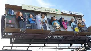 Abbott Elementary 3D Figures Billboard Melrose Avenue Los Angeles California USA October 11 2024 [upl. by Annorah]