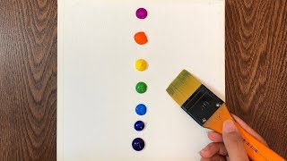 Rainbow waterfall Acrylic painting Easy drawing for beginners ASMR [upl. by Stoat]