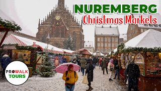 Christmas Markets of Nuremberg Germany  Day Walk  4K 60fps with Captions Nürnberg [upl. by Otrebor]